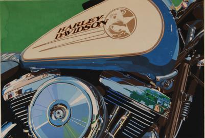 Harley acrylique sur papier 59 5x39 5 cm 1992